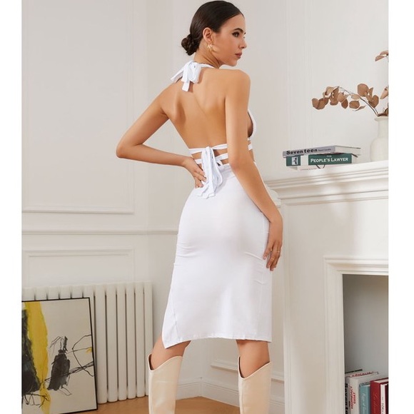 🪞 halter midi cut out dress - Picture 3 of 8